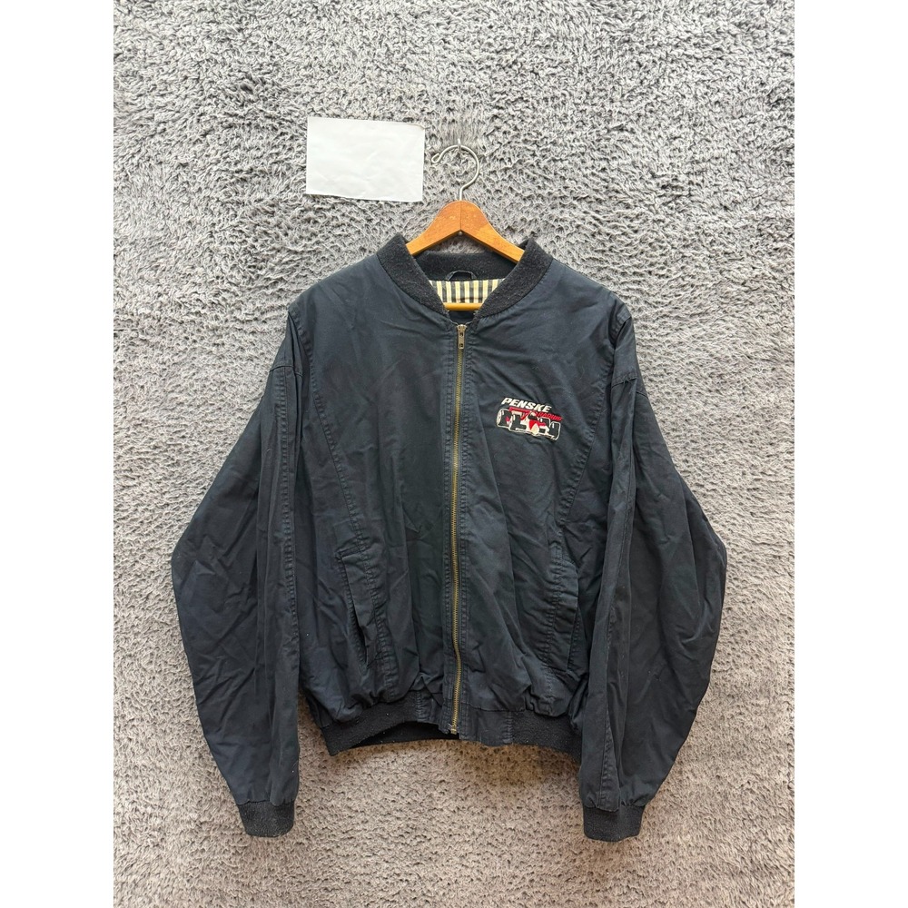 Vintage 90s Norman Todd Classic Marlboro Team Penske Racing Jacket Black Size L